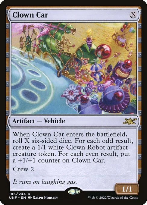 Clown Car, carta Magic di tipo Artifact — Vehicle illustrata da Ralph Horsley
