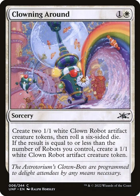 Clowning Around, carta Magic di tipo Sorcery illustrata da Ralph Horsley