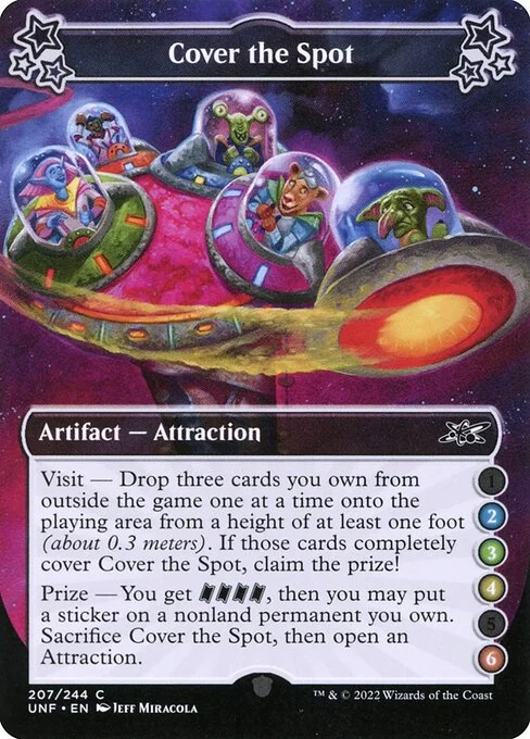 Cover the Spot, carta Magic di tipo Artifact — Attraction illustrata da Jeff Miracola