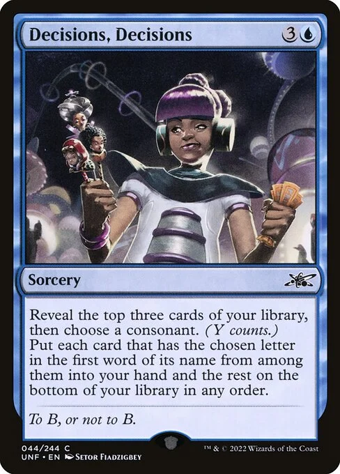 Decisions, Decisions, carta Magic di tipo Sorcery illustrata da Setor Fiadzigbey