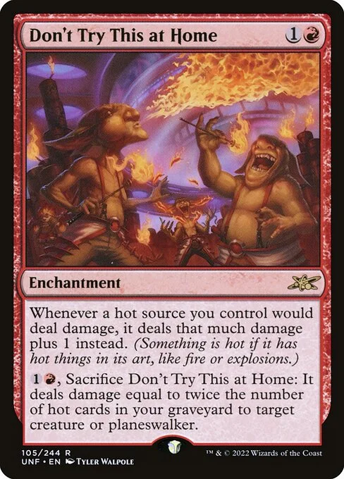 Don't Try This at Home, carta Magic di tipo Enchantment illustrata da Tyler Walpole