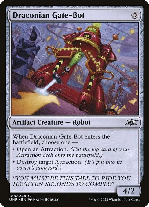 Draconian Gate-Bot, carta Magic di tipo Artifact Creature — Robot illustrata da Ralph Horsley