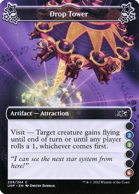 Drop Tower, carta Magic di tipo Artifact — Attraction illustrata da Dmitry Burmak
