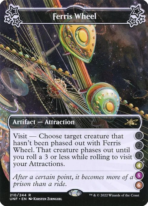 Ferris Wheel, carta Magic di tipo Artifact — Attraction illustrata da Kirsten Zirngibl
