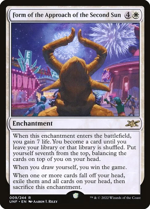 Form of the Approach of the Second Sun, carta Magic di tipo Enchantment illustrata da Aaron J. Riley