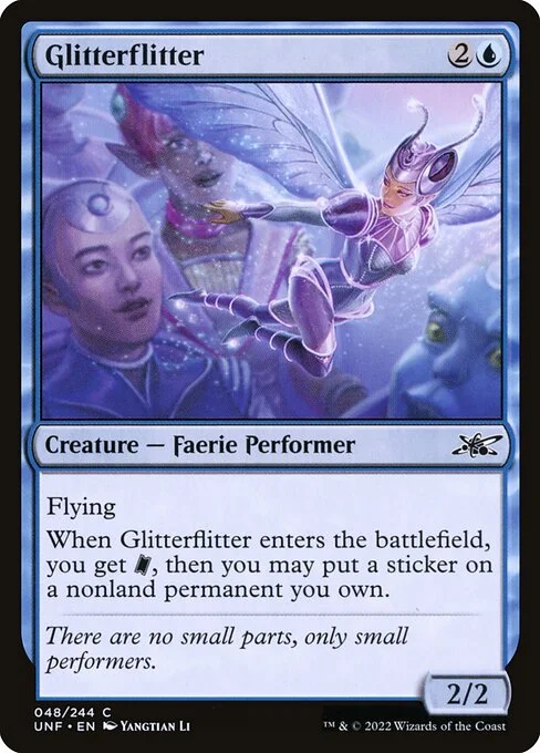 Glitterflitter, carta Magic di tipo Creature — Faerie Performer illustrata da Yangtian Li
