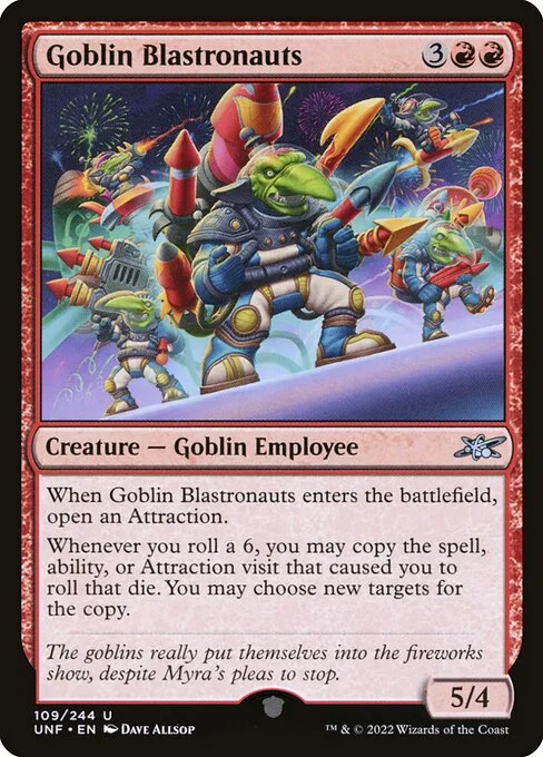 Goblin Blastronauts, carta Magic di tipo Creature — Goblin Employee illustrata da Dave Allsop