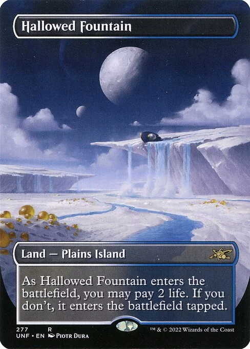 Hallowed Fountain, carta Magic di tipo Land — Plains Island illustrata da Piotr Dura