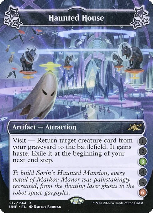Haunted House, carta Magic di tipo Artifact — Attraction illustrata da Dmitry Burmak