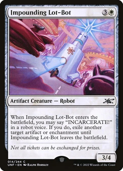 Impounding Lot-Bot, carta Magic di tipo Artifact Creature — Robot illustrata da Ralph Horsley