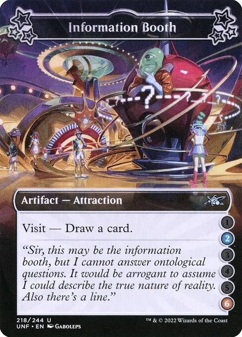 Information Booth, carta Magic di tipo Artifact — Attraction illustrata da Gaboleps