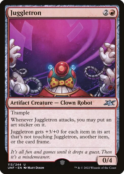 Juggletron, carta Magic di tipo Artifact Creature — Clown Robot illustrata da Matt Dixon