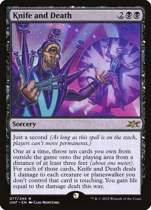 Knife and Death, carta Magic di tipo Sorcery illustrata da Caio Monteiro