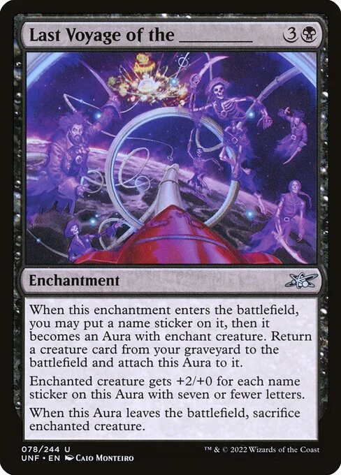 Last Voyage of the _____, carta Magic di tipo Enchantment illustrata da Caio Monteiro