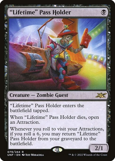 "Lifetime" Pass Holder, carta Magic di tipo Creature — Zombie Guest illustrata da Jeff Miracola