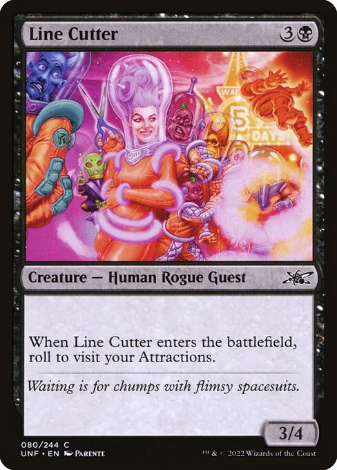 Line Cutter, carta Magic di tipo Creature — Human Rogue Guest illustrata da Paolo Parente