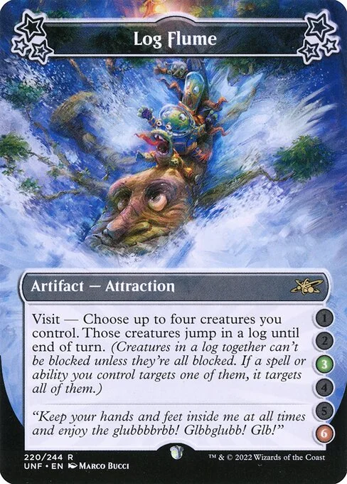 Log Flume, carta Magic di tipo Artifact — Attraction illustrata da Marco Bucci