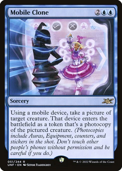 Mobile Clone, carta Magic di tipo Sorcery illustrata da Setor Fiadzigbey