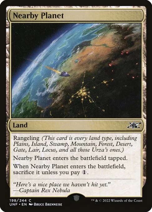 Nearby Planet, carta Magic di tipo Land illustrata da Bruce Brenneise