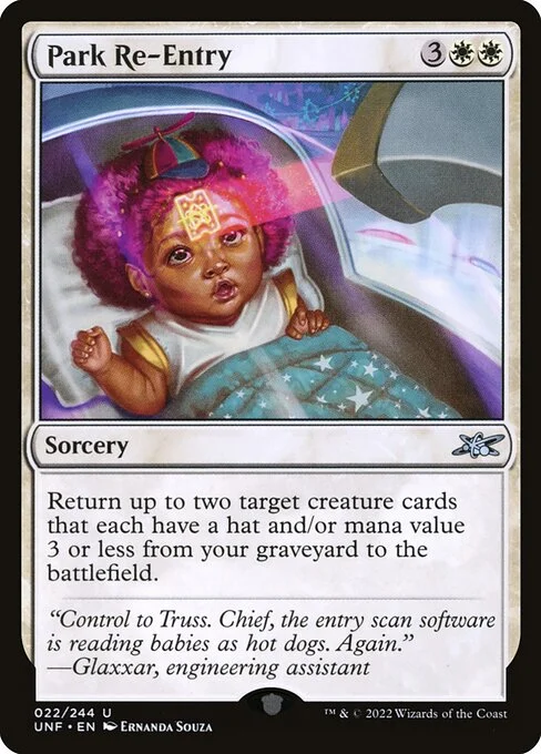 Park Re-Entry, carta Magic di tipo Sorcery illustrata da Ernanda Souza