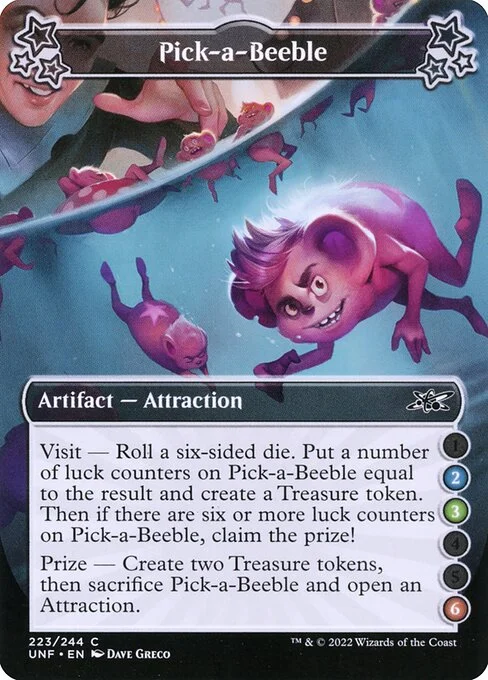Pick-a-Beeble, carta Magic di tipo Artifact — Attraction illustrata da Dave Greco