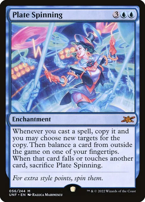Plate Spinning, carta Magic di tipo Enchantment illustrata da Raluca Marinescu