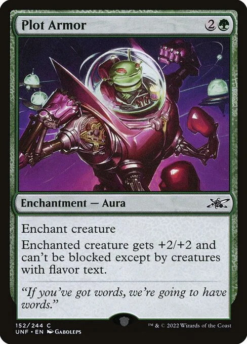 Plot Armor, carta Magic di tipo Enchantment — Aura illustrata da Gaboleps