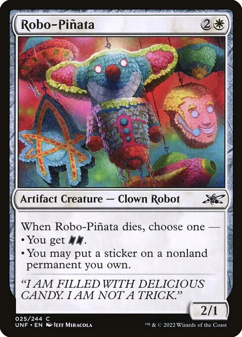 Robo-Piñata, carta Magic di tipo Artifact Creature — Clown Robot illustrata da Jeff Miracola