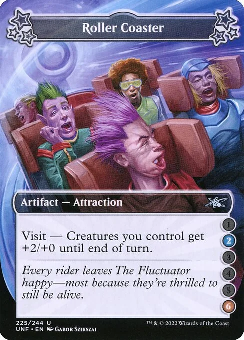 Roller Coaster, carta Magic di tipo Artifact — Attraction illustrata da Gabor Szikszai