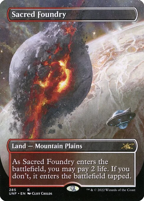 Sacred Foundry, carta Magic di tipo Land — Mountain Plains illustrata da Cliff Childs