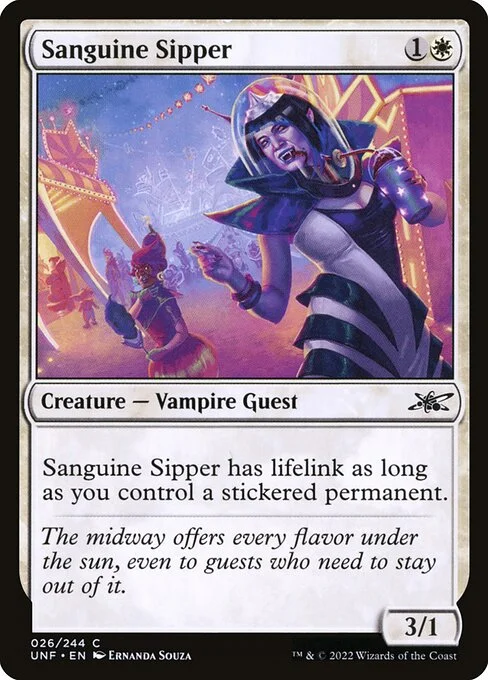 Sanguine Sipper, carta Magic di tipo Creature — Vampire Guest illustrata da Ernanda Souza