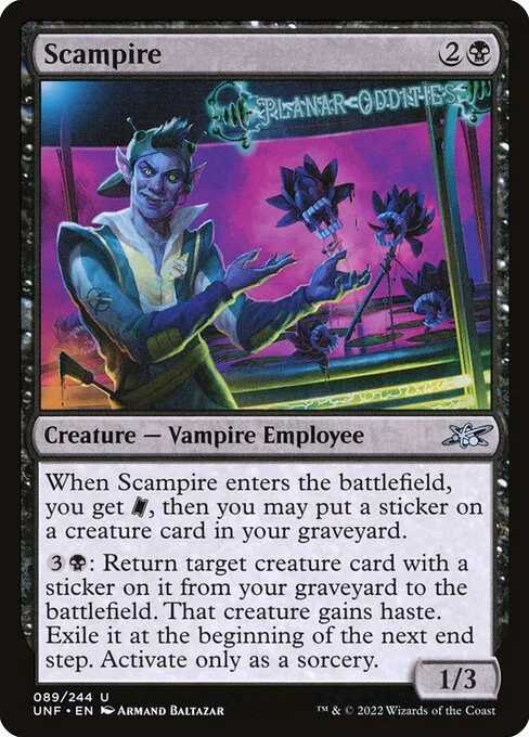 Scampire, carta Magic di tipo Creature — Vampire Employee illustrata da Armand Baltazar