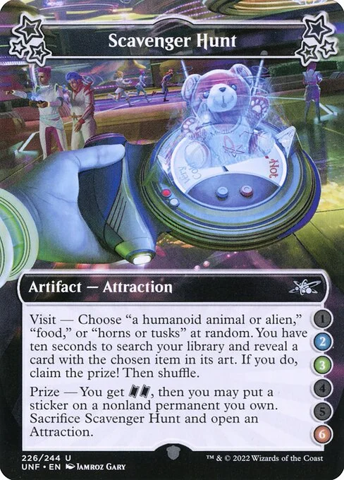 Scavenger Hunt, carta Magic di tipo Artifact — Attraction illustrata da Jamroz Gary