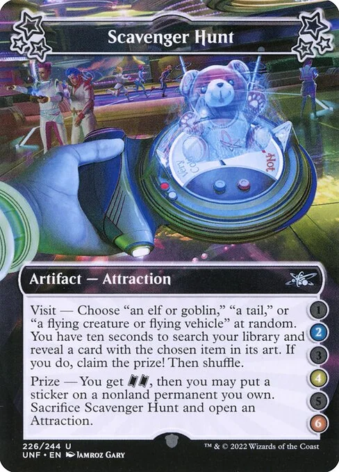 Scavenger Hunt, carta Magic di tipo Artifact — Attraction illustrata da Jamroz Gary