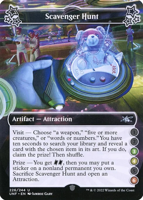 Scavenger Hunt, carta Magic di tipo Artifact — Attraction illustrata da Jamroz Gary