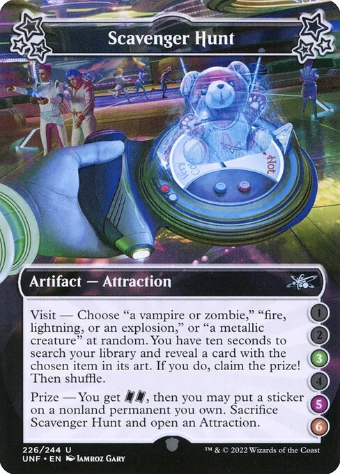 Scavenger Hunt, carta Magic di tipo Artifact — Attraction illustrata da Jamroz Gary