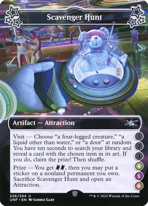 Scavenger Hunt, carta Magic di tipo Artifact — Attraction illustrata da Jamroz Gary