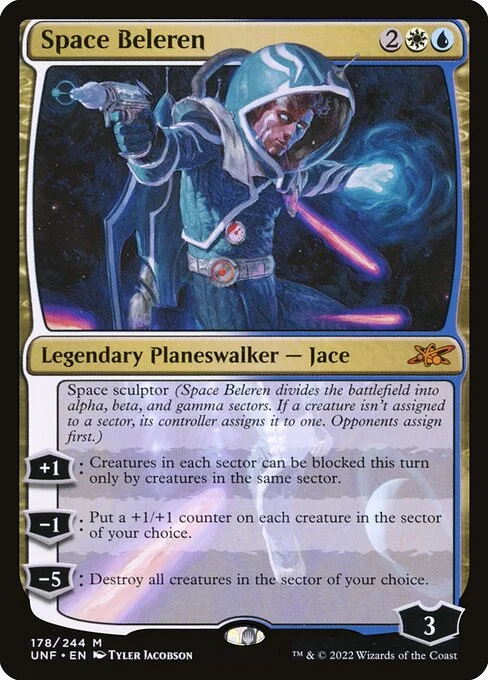 Space Beleren, carta Magic di tipo Legendary Planeswalker — Jace illustrata da Tyler Jacobson