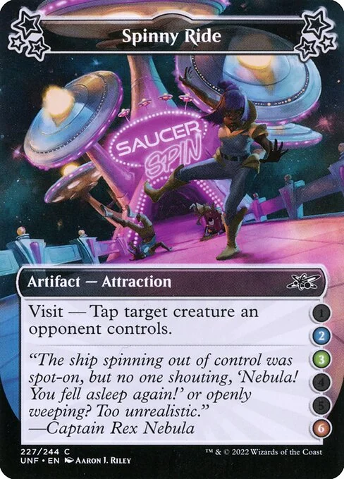 Spinny Ride, carta Magic di tipo Artifact — Attraction illustrata da Aaron J. Riley