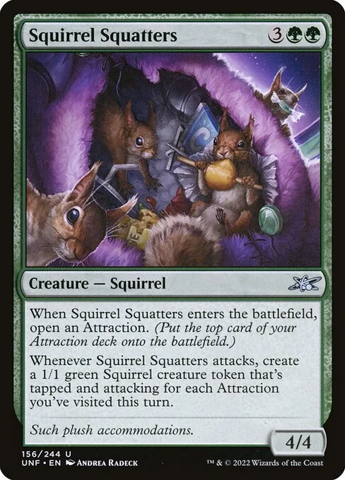 Squirrel Squatters, carta Magic di tipo Creature — Squirrel illustrata da Andrea Radeck