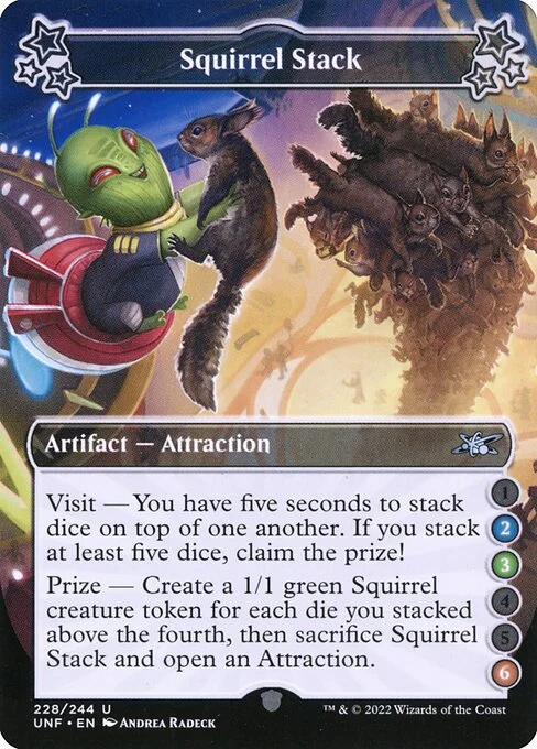 Squirrel Stack, carta Magic di tipo Artifact — Attraction illustrata da Andrea Radeck