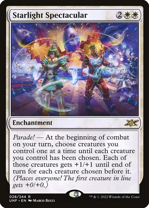 Starlight Spectacular, carta Magic di tipo Enchantment illustrata da Marco Bucci