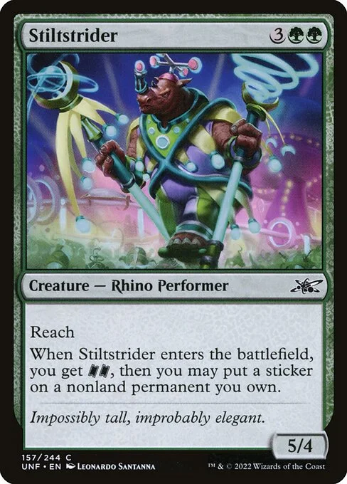 Stiltstrider, carta Magic di tipo Creature — Rhino Performer illustrata da Leonardo Santanna