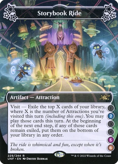 Storybook Ride, carta Magic di tipo Artifact — Attraction illustrata da Dmitry Burmak