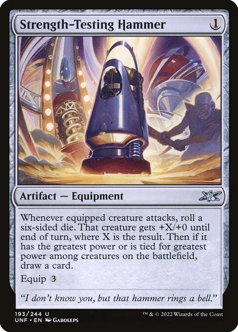 Strength-Testing Hammer, carta Magic di tipo Artifact — Equipment illustrata da Gaboleps