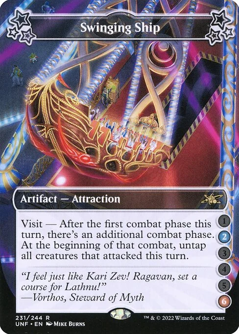 Swinging Ship, carta Magic di tipo Artifact — Attraction illustrata da Mike Burns