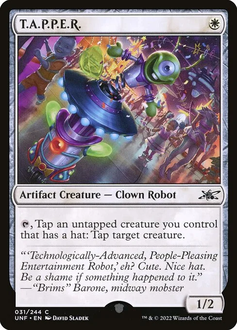 T.A.P.P.E.R., carta Magic di tipo Artifact Creature — Clown Robot illustrata da David Sladek