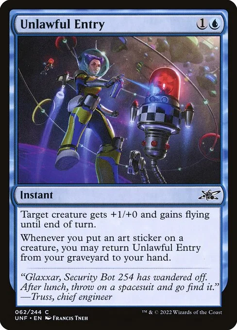 Unlawful Entry, carta Magic di tipo Instant illustrata da Francis Tneh