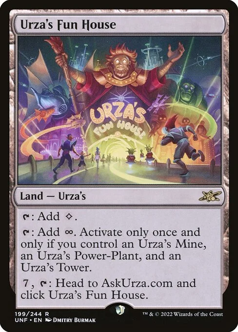 Urza's Fun House, carta Magic di tipo Land — Urza's illustrata da Dmitry Burmak