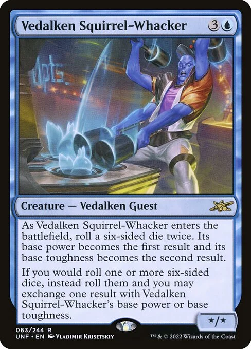 Vedalken Squirrel-Whacker, carta Magic di tipo Creature — Vedalken Guest illustrata da Vladimir Krisetskiy